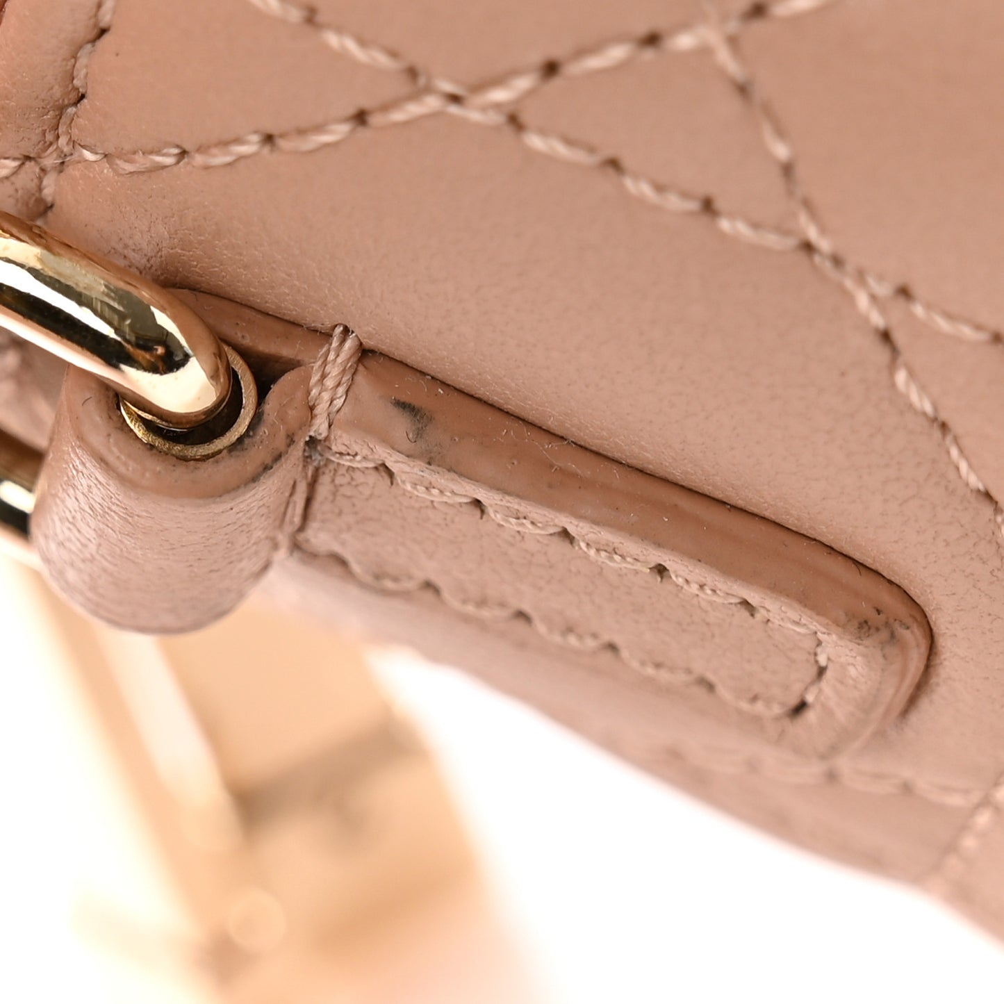 Lambskin Cannage Micro Lady Dior Vanity Case Rose Des Vents