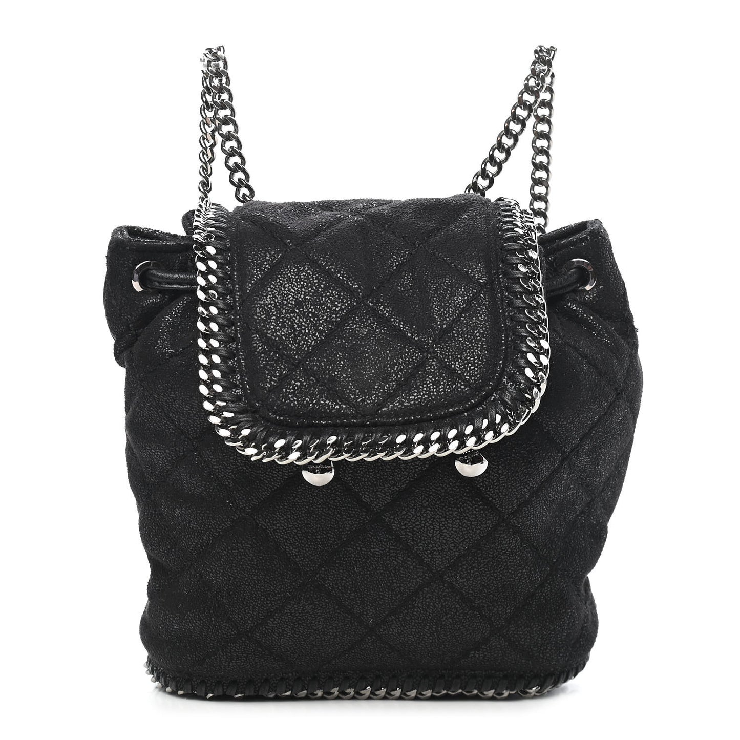 Shaggy Deer Quilted Mini Falabella Backpack Black