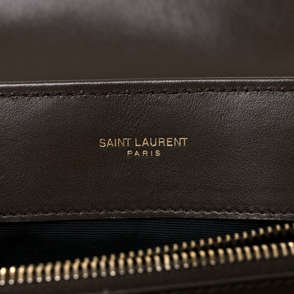 Saint Laurent Calfskin Y Quilted Monogram Medium Loulou Chain Satchel Soil Brown 6 of 15