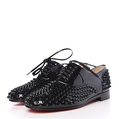 Christian Louboutin Patent Spike Freddy Flats 37.5 Black 3 of 12