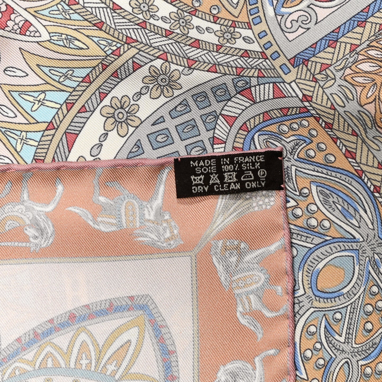 Silk Le Jardin De La Maharani Scarf 90 Rose Pale Aqua Poudre