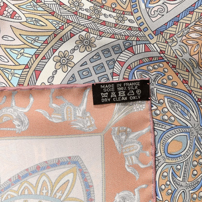 Hermes Silk Le Jardin De La Maharani Scarf 90 Rose Pale Aqua Poudre 5 of 5