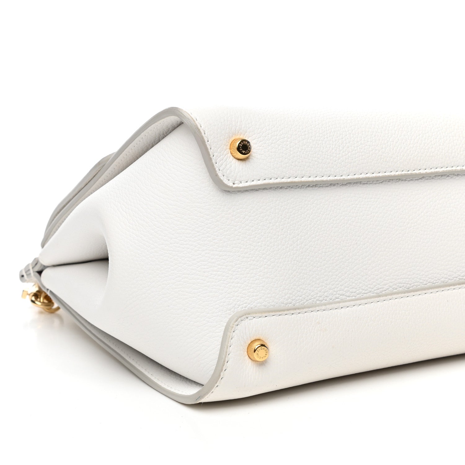Dolce & Gabbana Calfskin Medium Sicily Soft Satchel White 7 of 8