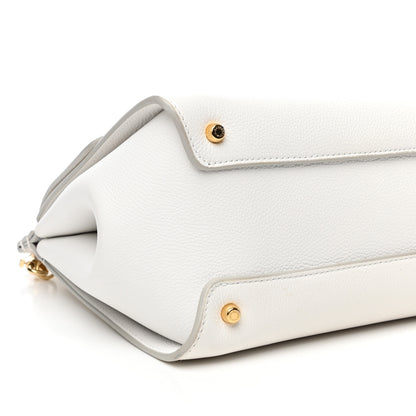 Dolce & Gabbana Calfskin Medium Sicily Soft Satchel White 7 of 8