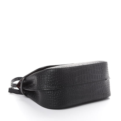 Mulberry Calfskin Crocodile Embossed Amberley Satchel Black 3 of 8