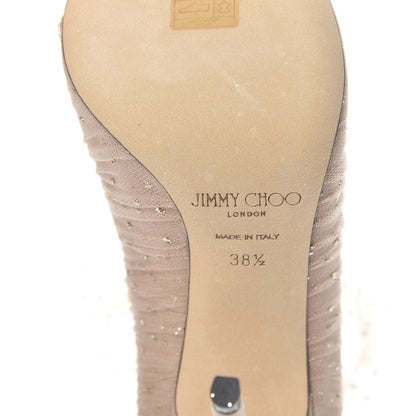 Jimmy Choo Suede Tulle Lavish 100 Pumps 38.5 Ballet Pink 6 of 7