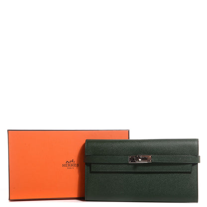Hermes Epsom Kelly Longue Wallet Vert Anglais 4 of 12