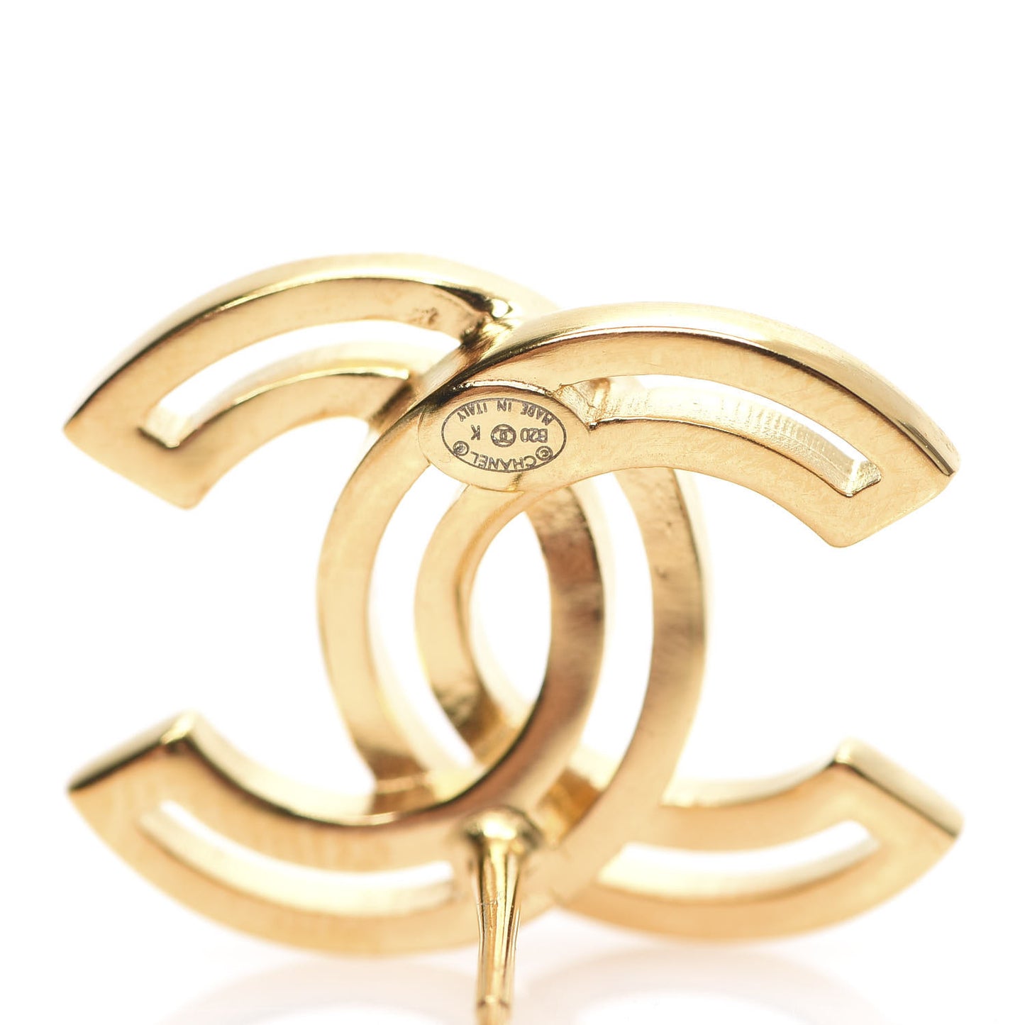 Metal Obazine CC Earrings Gold