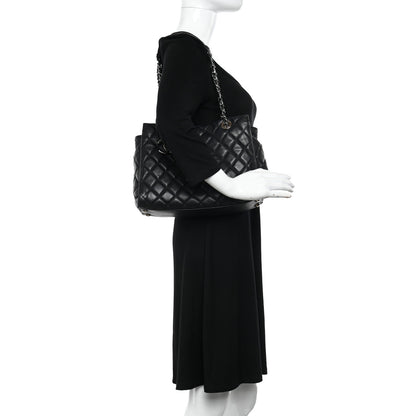 Chanel Calfskin Quilted Small Chic and Soft Shopping Tote Black 2 of 15