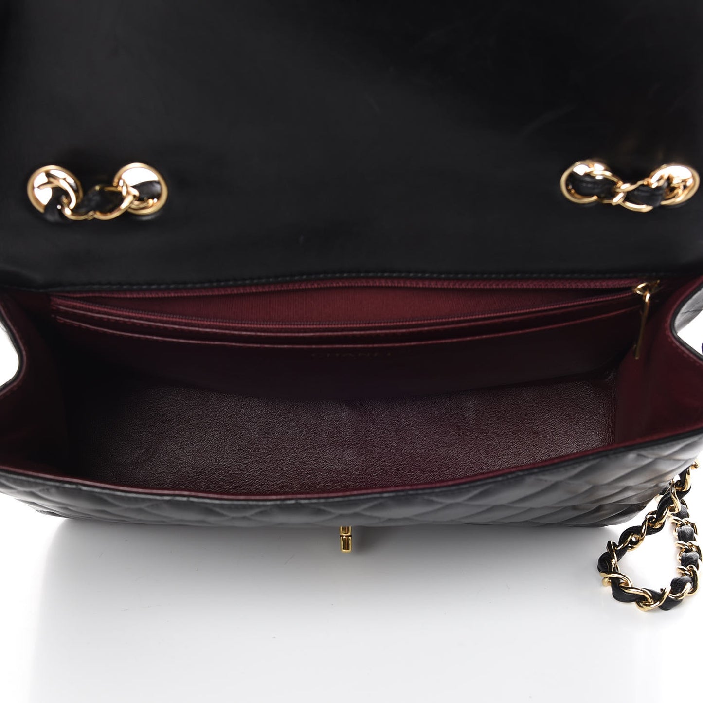 Lambskin Quilted Jumbo Single Flap Black