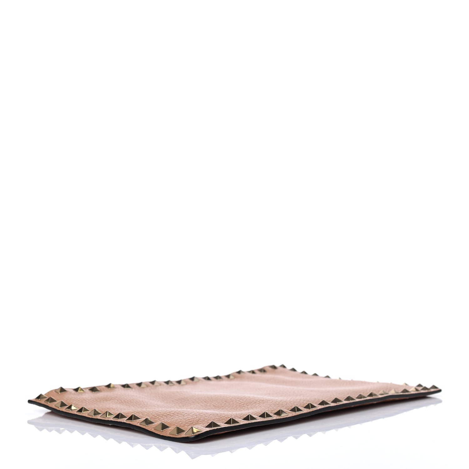 Valentino Garavani Pebbled Calfskin Large Rockstud Zip Pouch Skin Sorbet 3 of 4