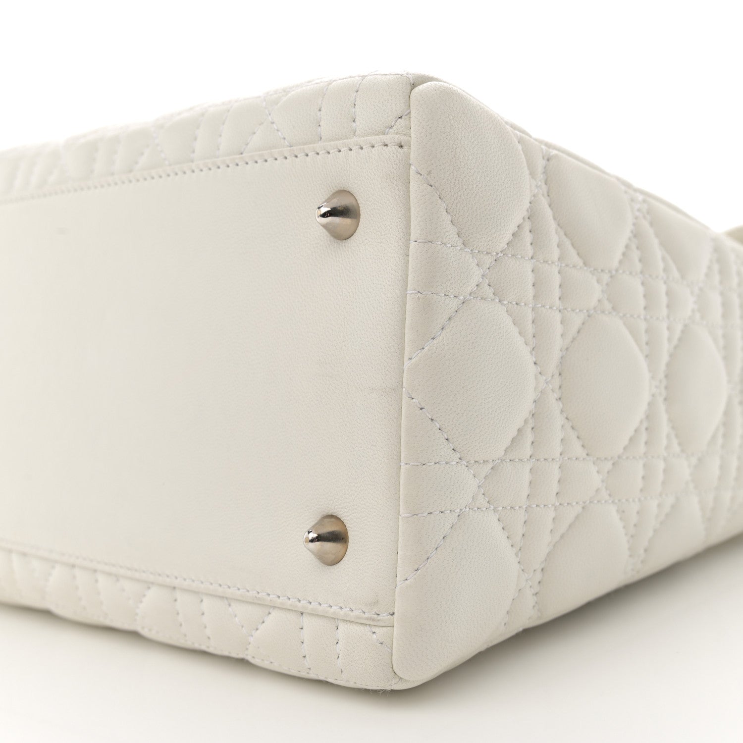 Christian Dior Lambskin Cannage Medium Lady Dior White 10 of 12