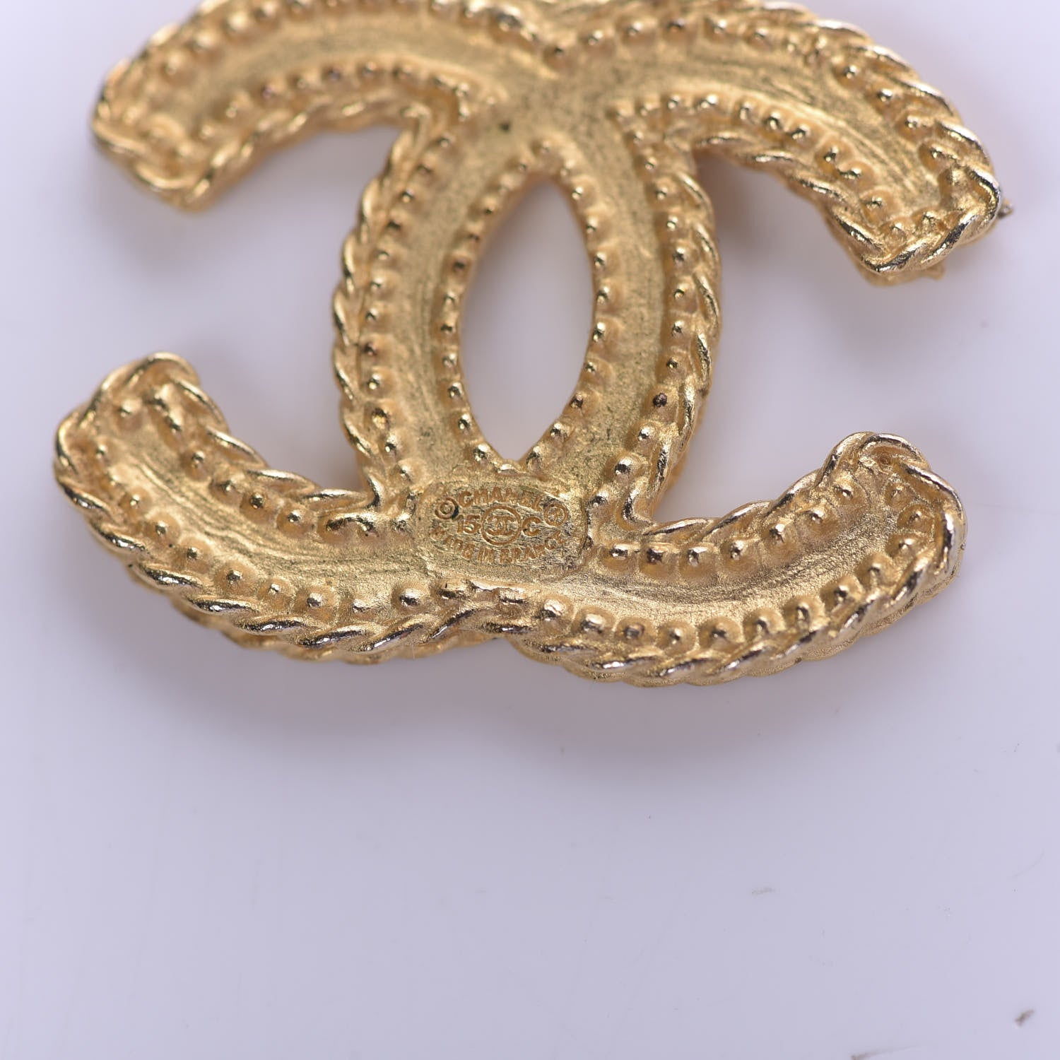 Chanel CC Drop Earrings Matte Gold 5 of 8