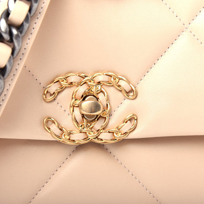 Chanel Lambskin Quilted Medium Chanel 19 Flap Beige 10 of 10
