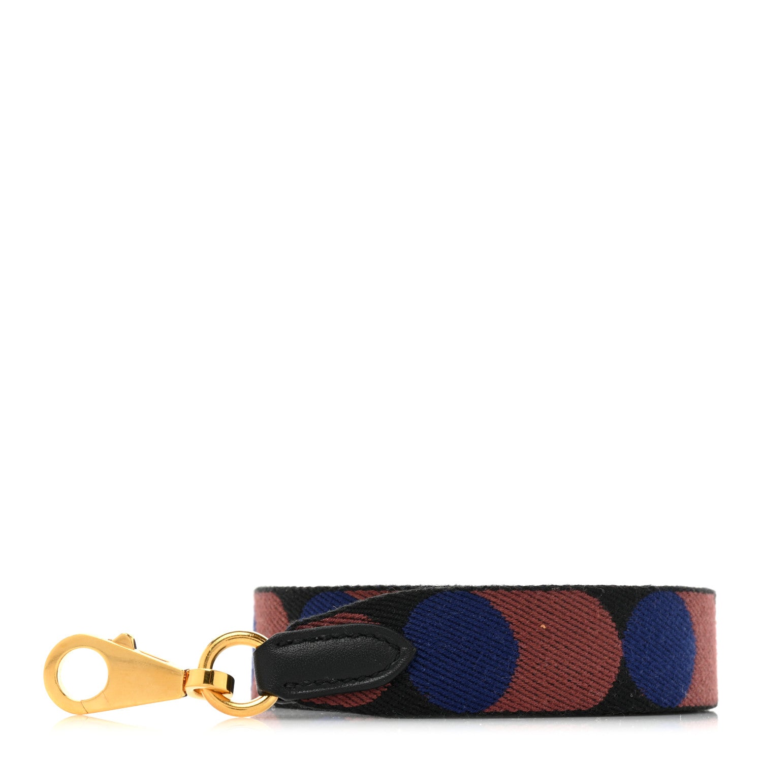Hermes Toile Swift 25mm Sangle Flipperball Shoulder Strap Black Bleu Saphir 1 of 5