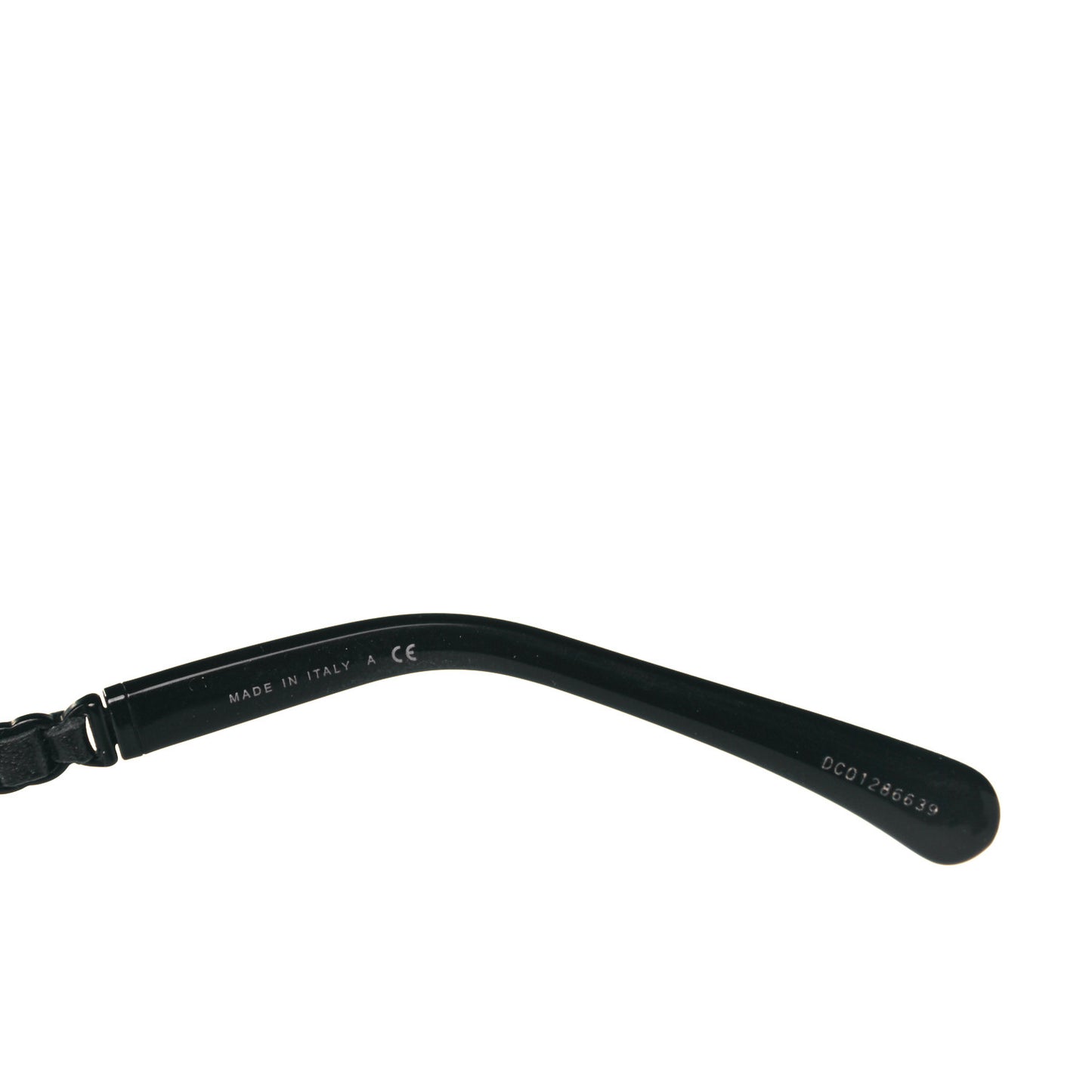 Metal Calfskin Round Chain Sunglasses 4265-Q Black