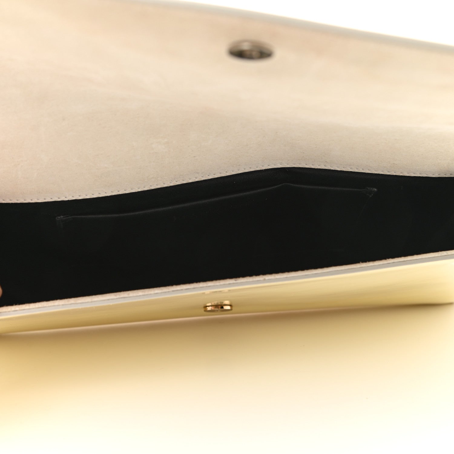 Saint Laurent Patent Calfskin Ombre Monogram Large Belle De Jour Clutch Ivory Black 5 of 14