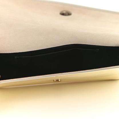 Saint Laurent Patent Calfskin Ombre Monogram Large Belle De Jour Clutch Ivory Black 5 of 14