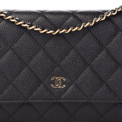 Chanel Caviar Quilted Wallet On Chain WOC Black 11 of 12