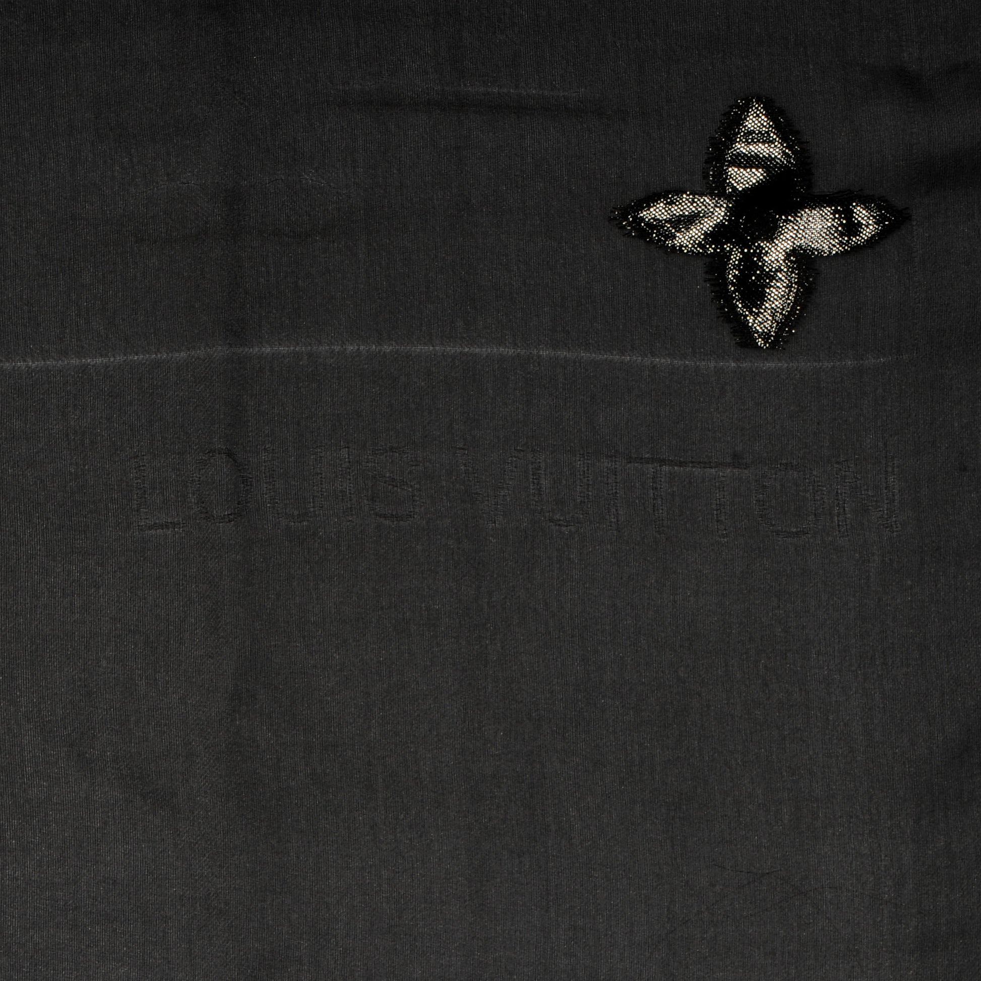 Louis Vuitton Silk Polyamide Glitter Monogram Stole Black 6 of 6
