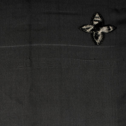 Louis Vuitton Silk Polyamide Glitter Monogram Stole Black 6 of 6