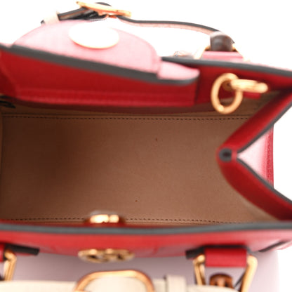 Gucci Textured Dollar Calfskin Web Mini Diana Tote Bag Red 5 of 8