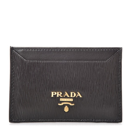 Prada Vitello Move Metal Card Case Black 1 of 7