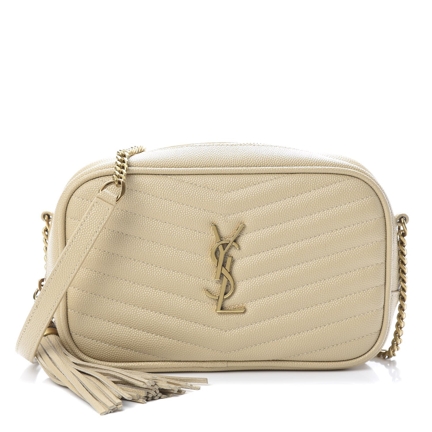 Saint Laurent Grain De Poudre Matelasse Monogram Mini Lou Camera Bag Sea Salt 1 of 10