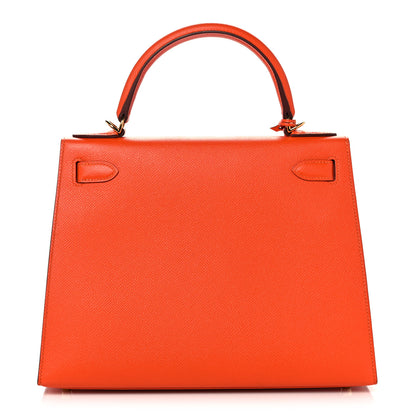 Hermes Epsom Kelly Sellier 28 Orange Poppy 3 of 42