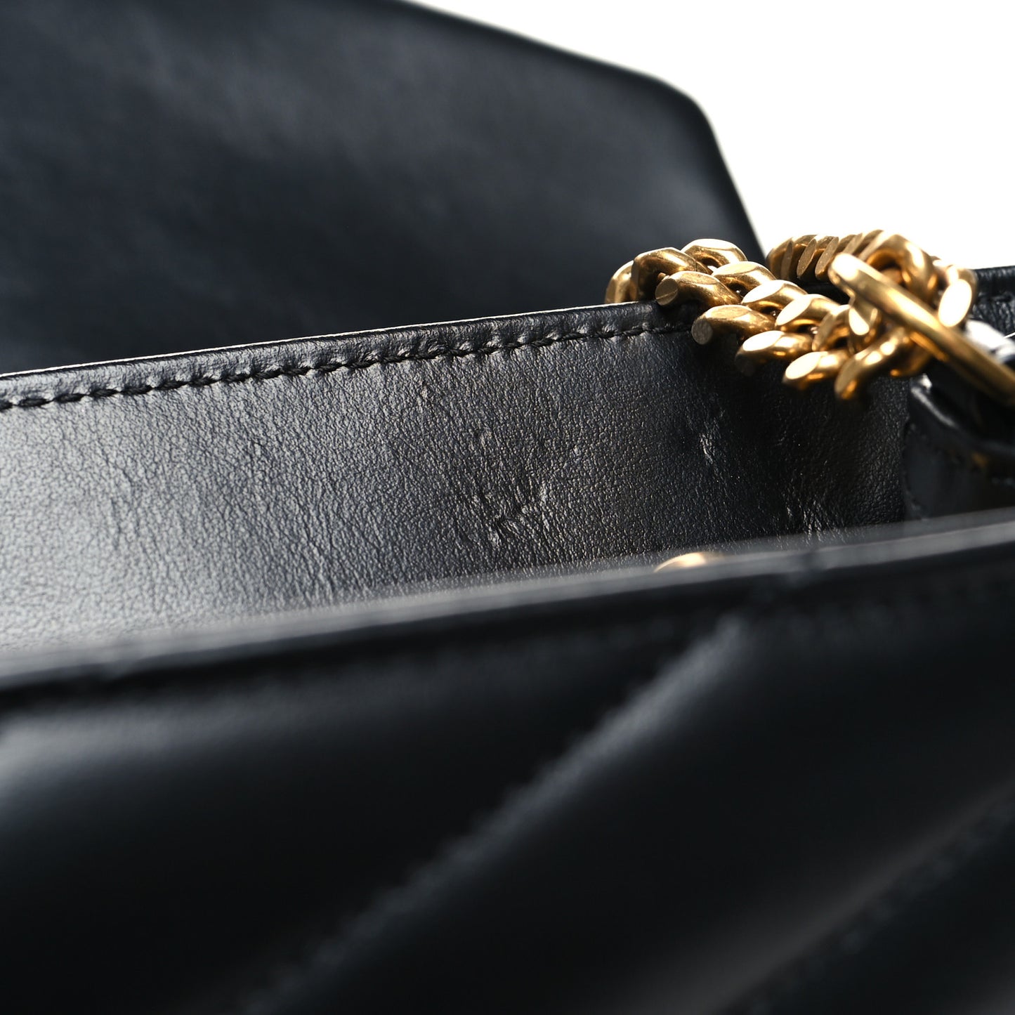 Calfskin Y Quilted Monogram Medium Loulou Chain Satchel Black