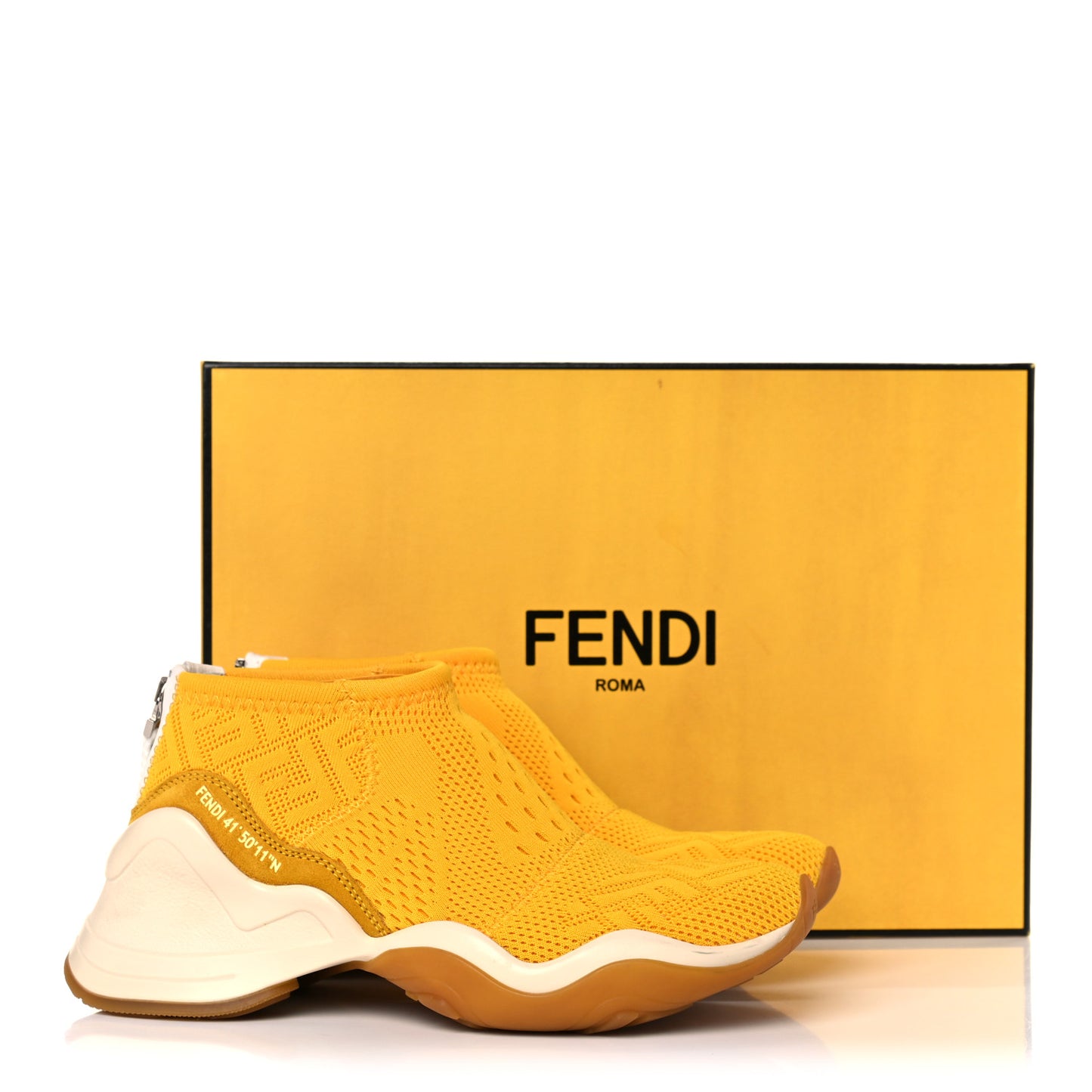 Technical 3D Mesh Womens FFluid Zip Up Sneakers 37 Reggae Corn White