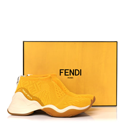 Fendi Technical 3D Mesh Womens FFluid Zip Up Sneakers 37 Reggae Corn White 11 of 11