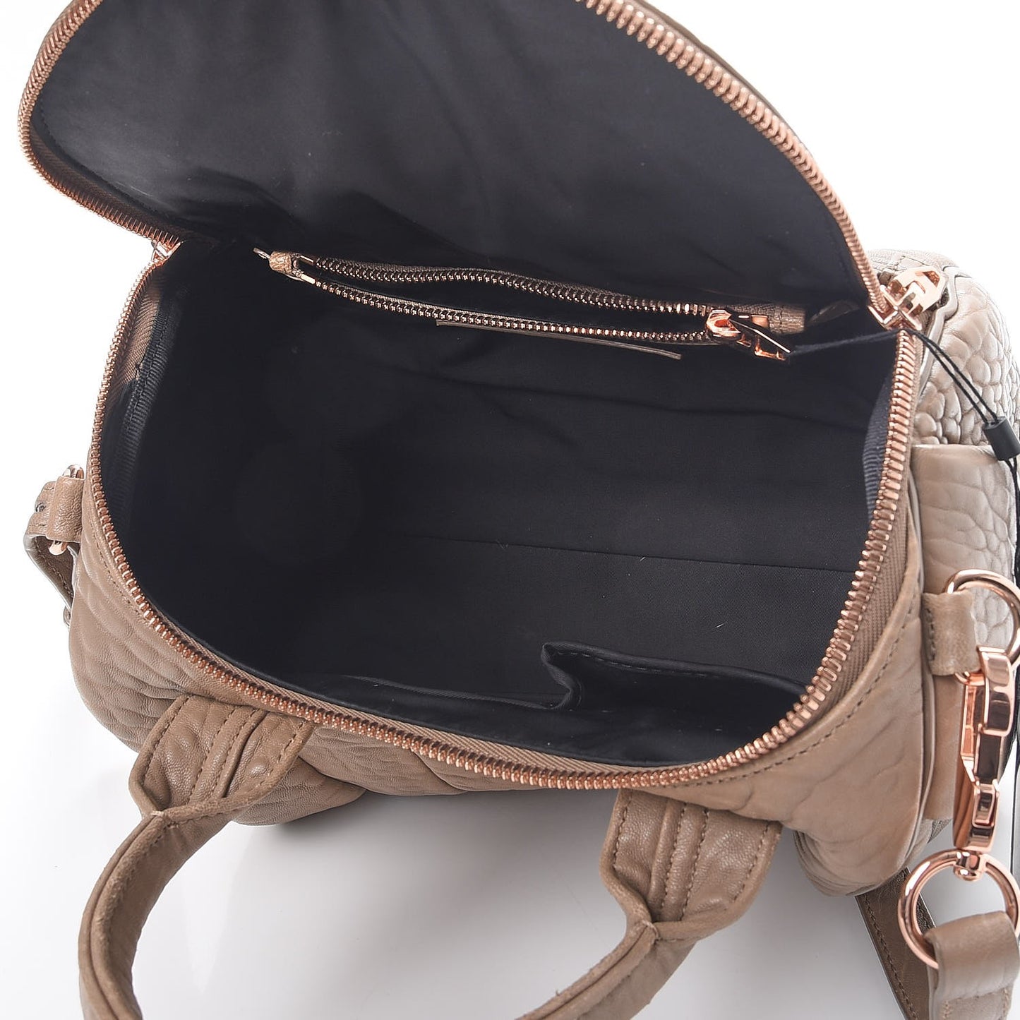 Pebbled Lambskin Rockie Latte Rose Gold Hardware