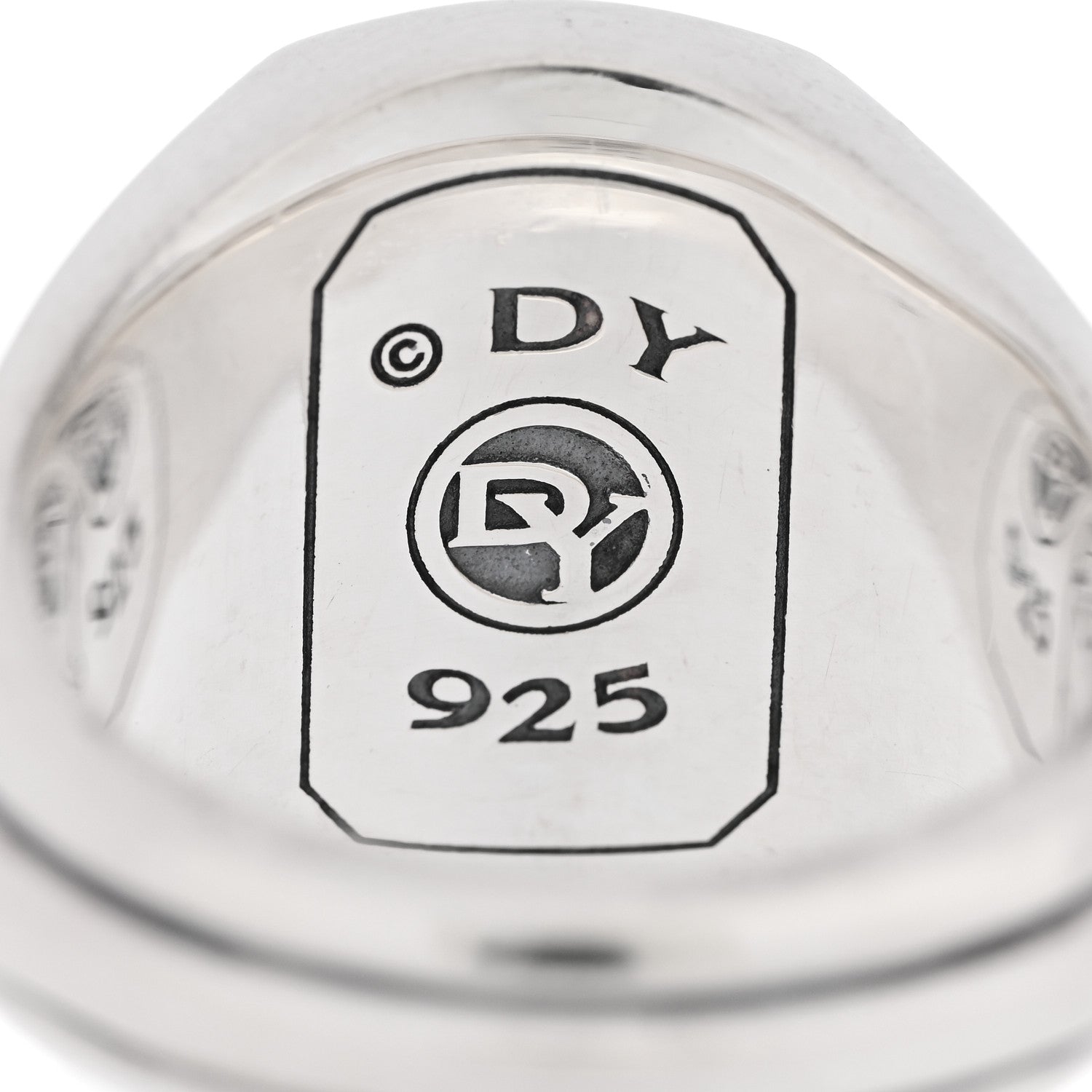 David Yurman Sterling Silver Black Onyx Deco Signet Ring 60 9 5 of 5