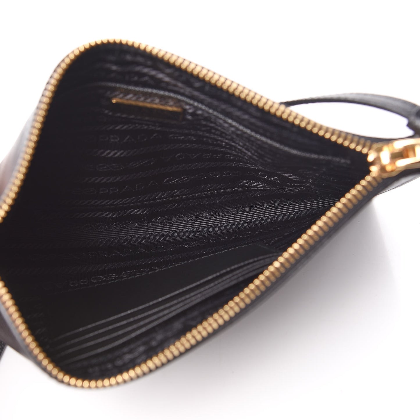 Saffiano Small Flat Pouch Black