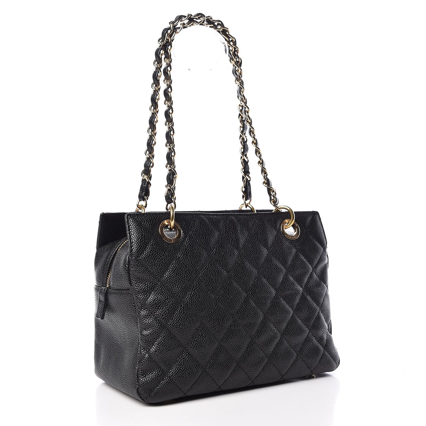 Caviar Quilted Petit Timeless Tote PTT Black