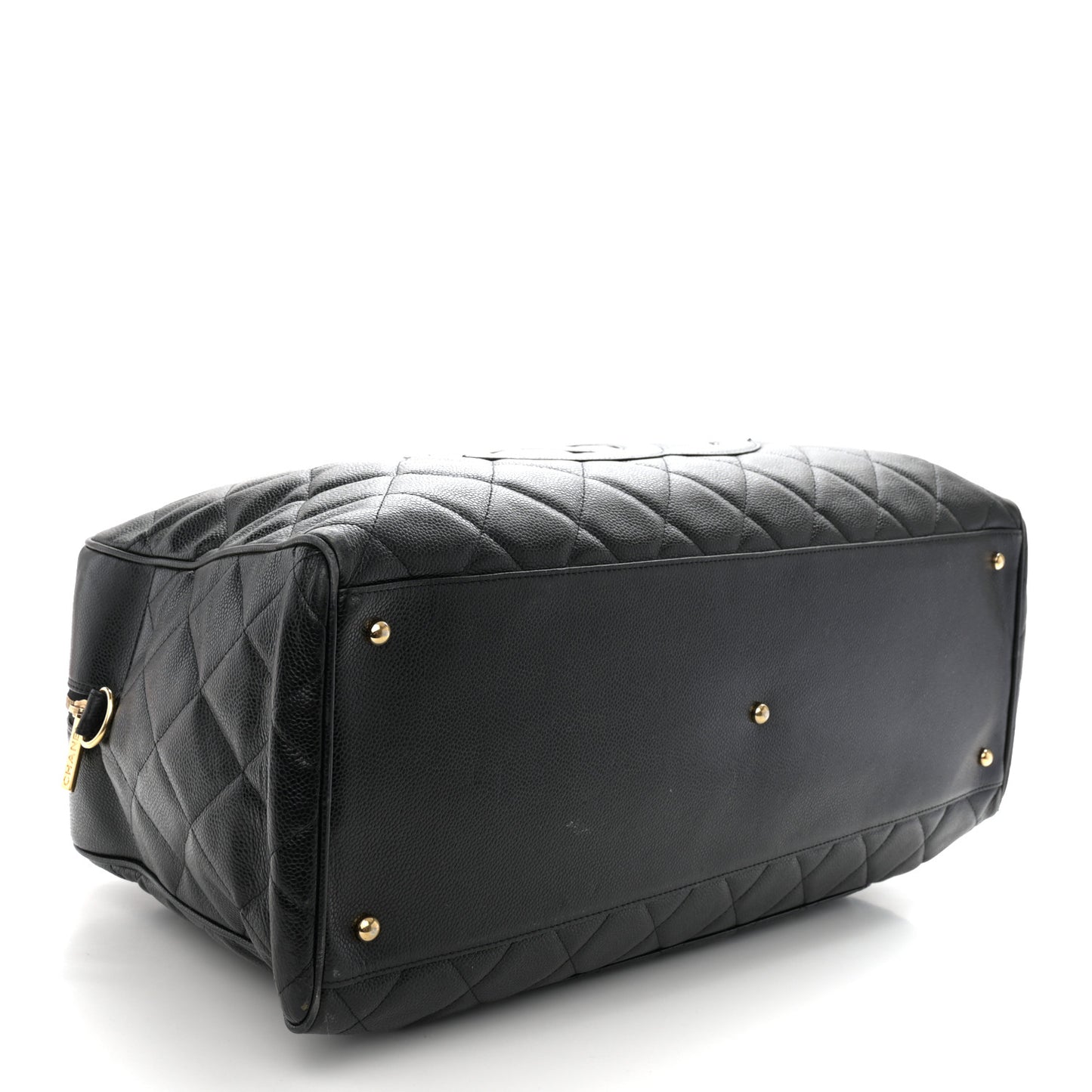 Caviar Quilted Large Bowler Black