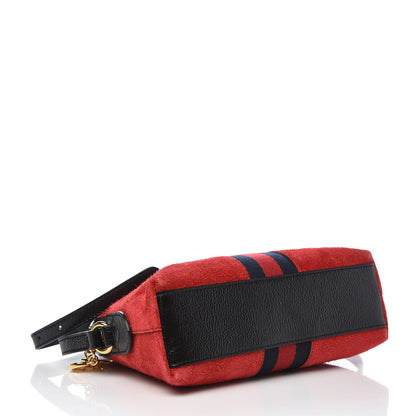Gucci Suede Patent Web GG Small Ophidia Dome Shoulder Bag Hibiscus Red 4 of 9