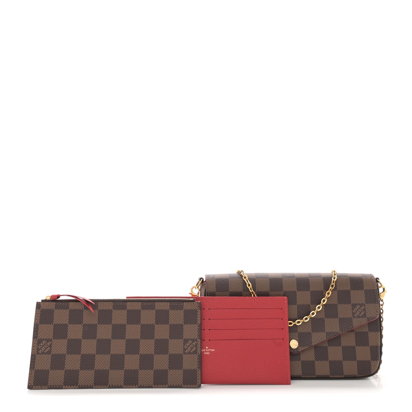 Damier Ebene Pochette Felicie Chain Wallet