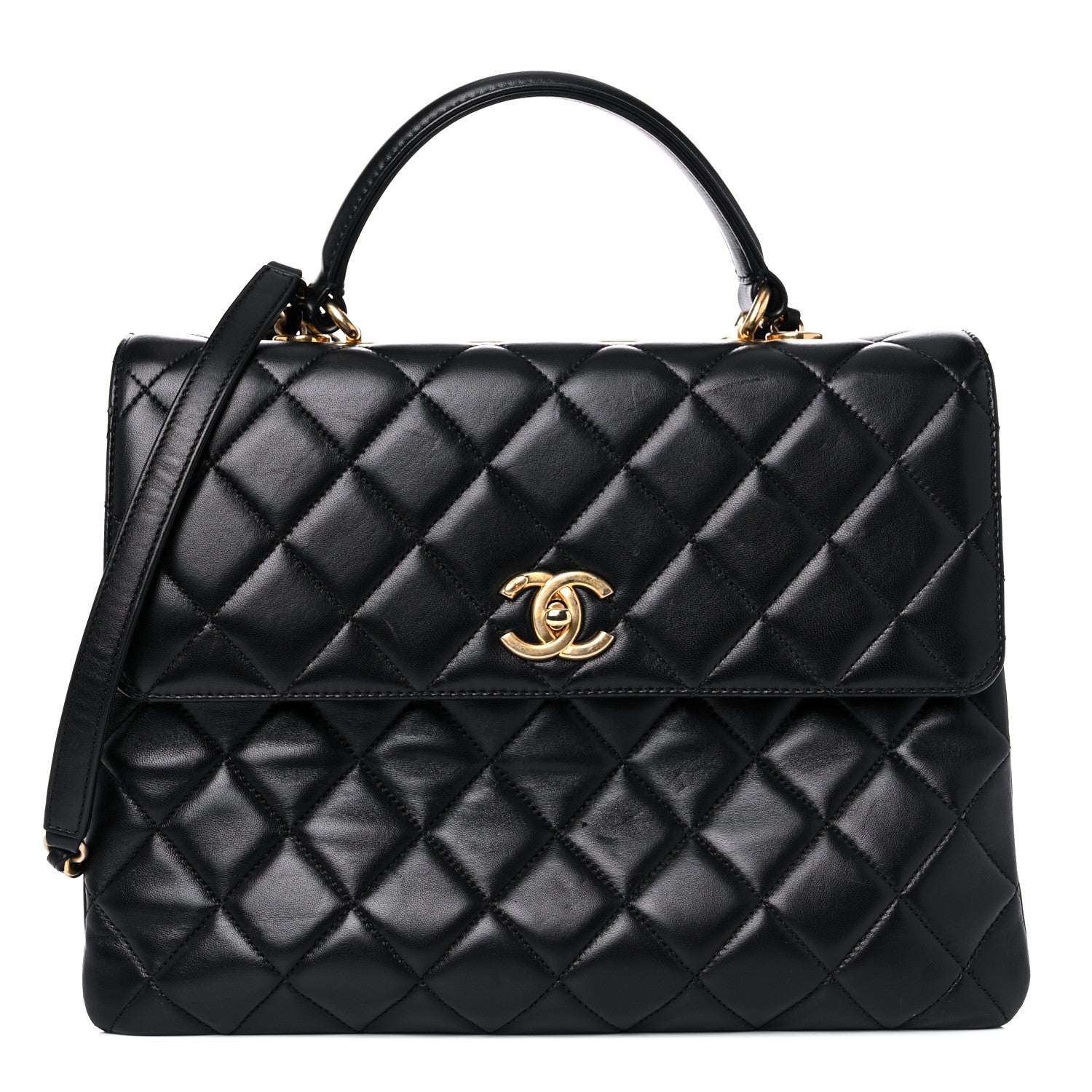 Chanel Lambskin Quilted Large Trendy CC Dual Handle Flap Bag Black 1 of 23