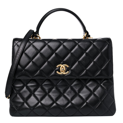 Chanel Lambskin Quilted Large Trendy CC Dual Handle Flap Bag Black 1 of 23