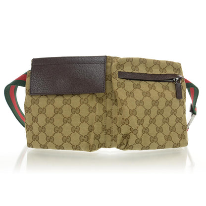 Gucci GG Monogram Web Double Pocket Belt Bag Ebony 1 of 10