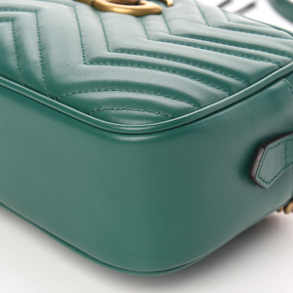 Gucci Calfskin Matelasse Small GG Marmont Chain Shoulder Bag Emerald Green 9 of 10