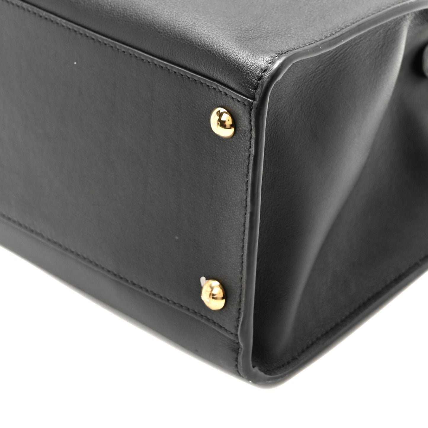 Vitello Seta Century Small Peekaboo X-Tote Black Brandy