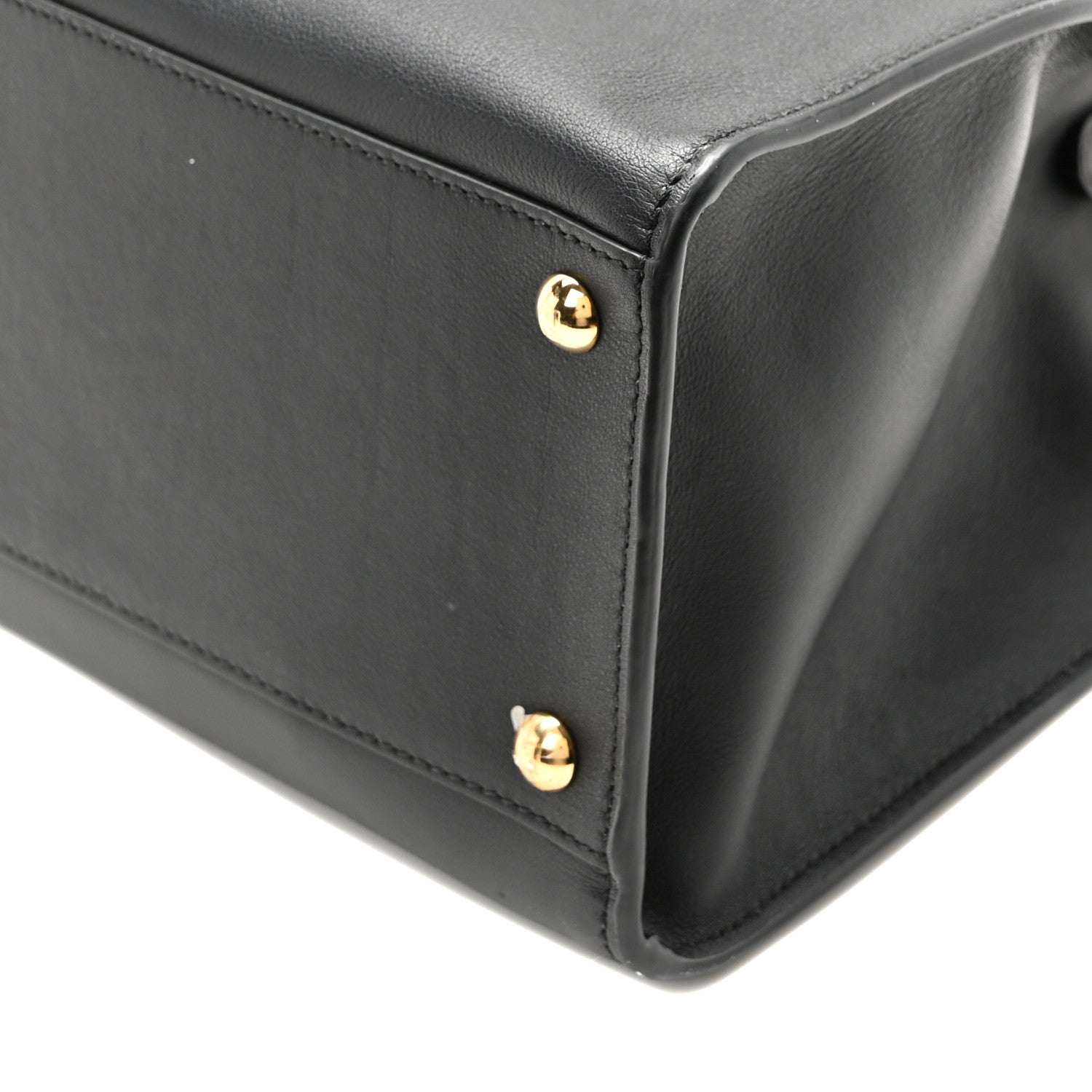 Fendi Vitello Seta Century Small Peekaboo X-Tote Black Brandy 10 of 10