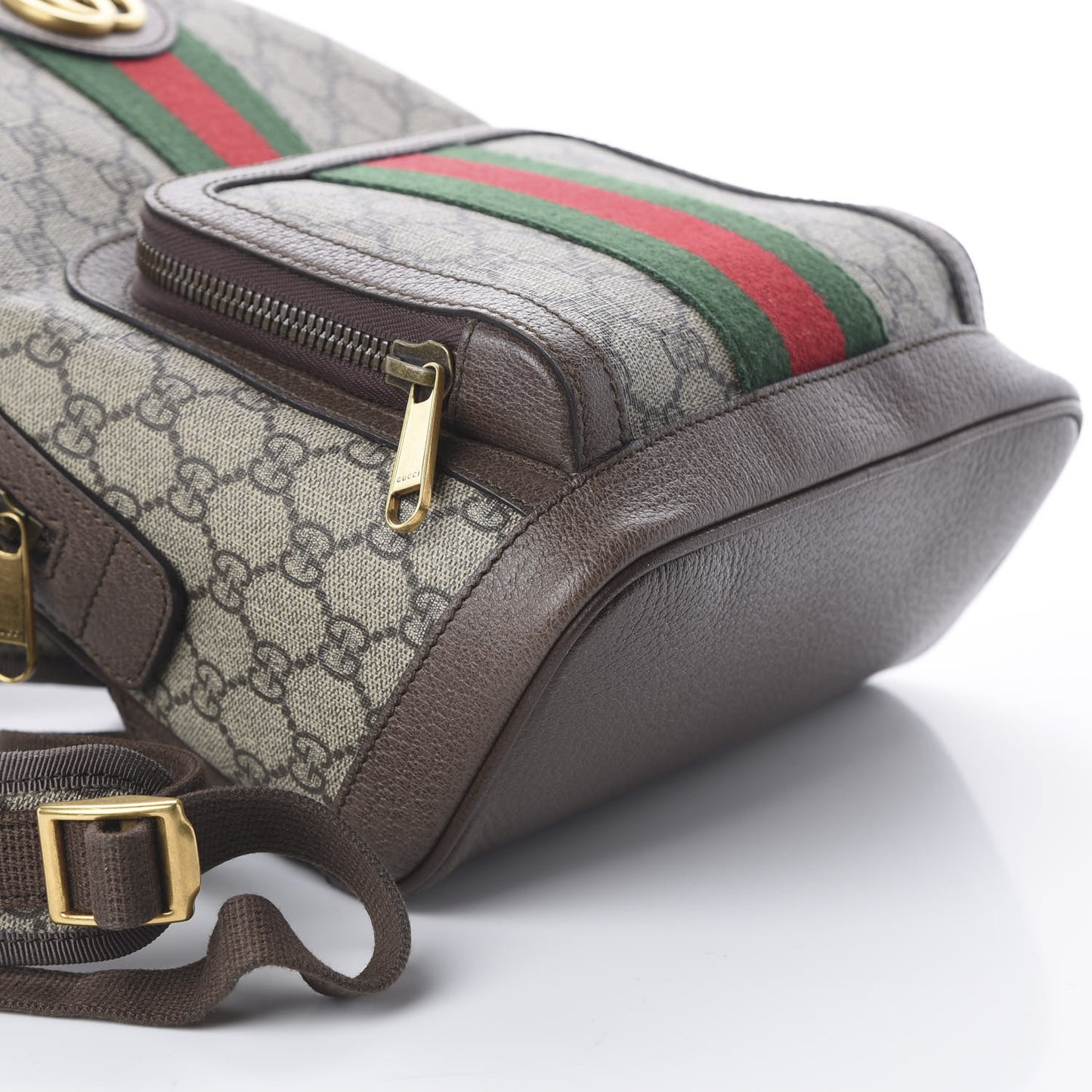 GG Supreme Monogram Calfskin Web Small Ophidia Day Backpack Beige Ebony New Acero