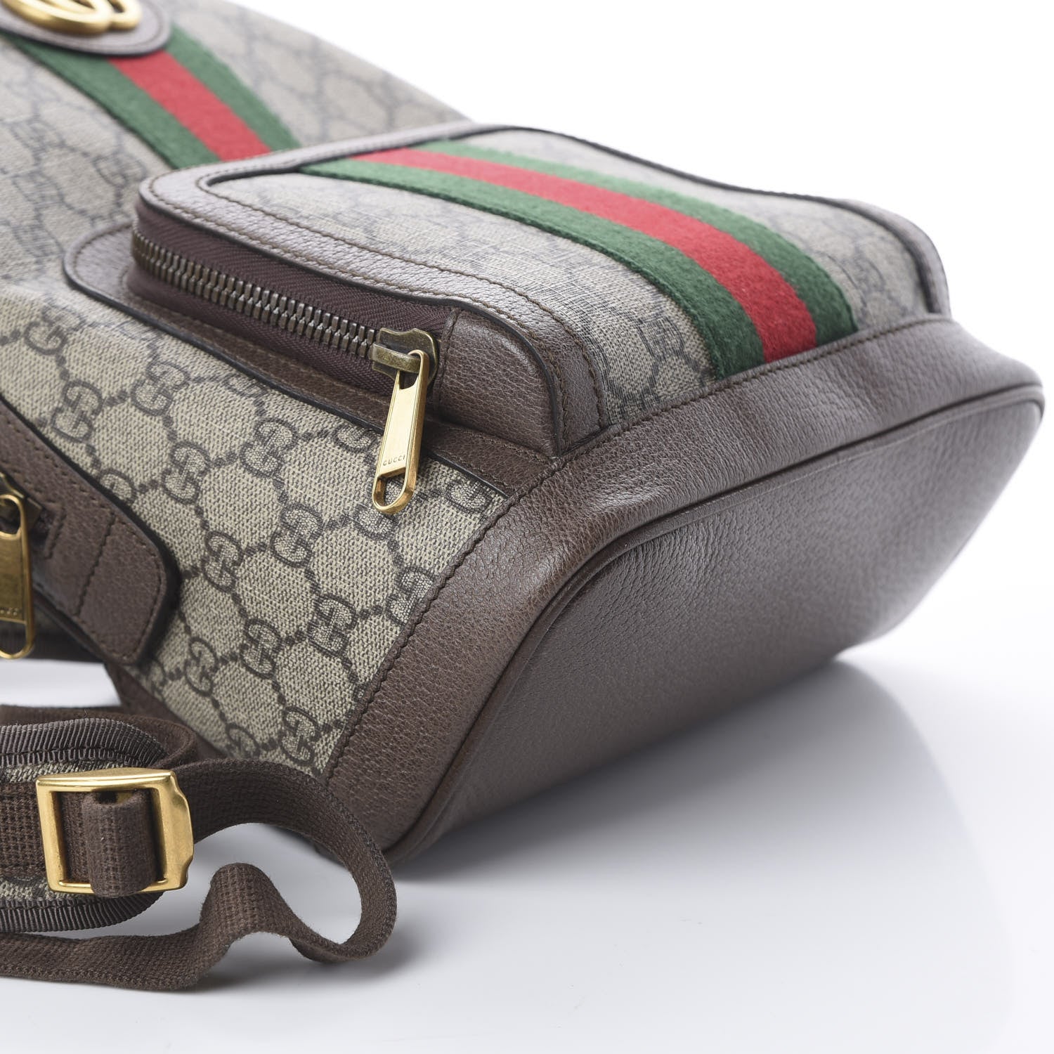 Gucci GG Supreme Monogram Calfskin Web Small Ophidia Day Backpack Beige Ebony New Acero 5 of 8