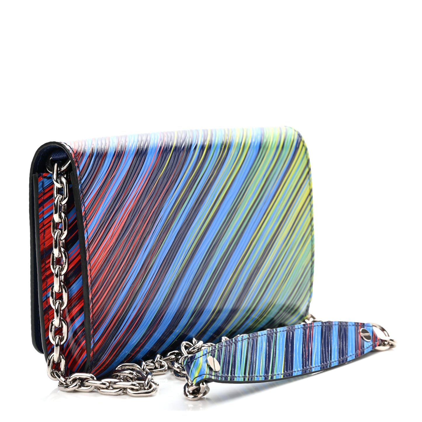 Epi Tropical Printed Twist Chain Wallet Vert Rouge