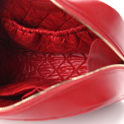 Chanel Caviar Quilted Medium Curvy Pouch Cosmetic Case Red 5 of 8