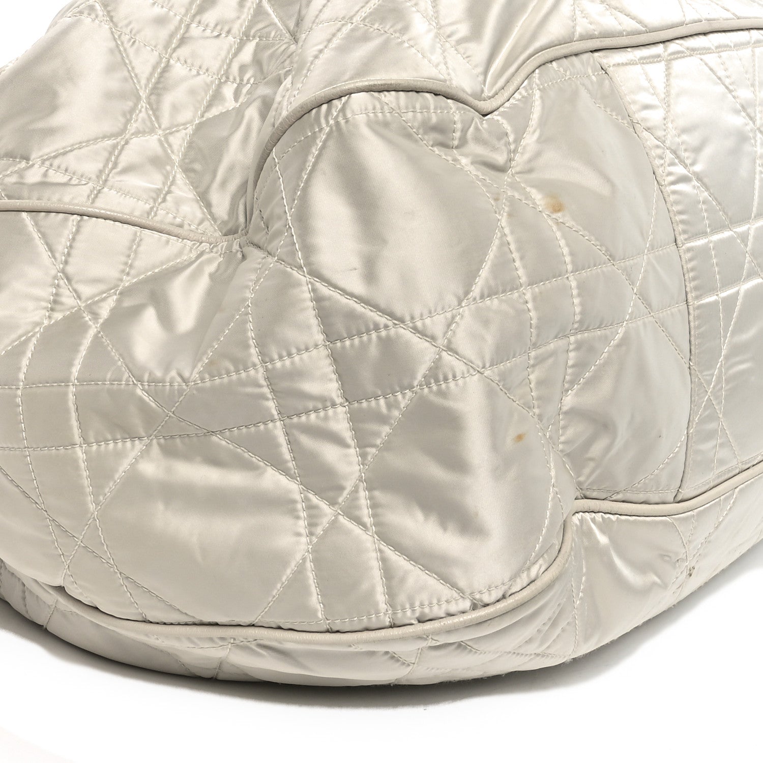 Christian Dior Nylon Cannage Drawstring Bag White 9 of 12